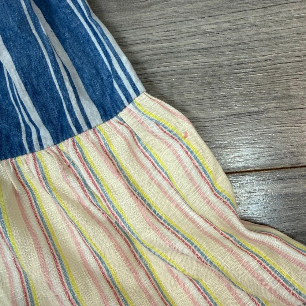 Wonder Nation Girls Boho Cottagecore Tiered Striped Skirt Size 6 6X Coastal‎
